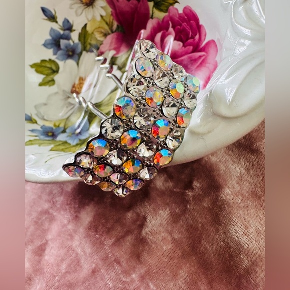 💥Elegant Silver Crystal Hair Clip - Picture 1 of 5